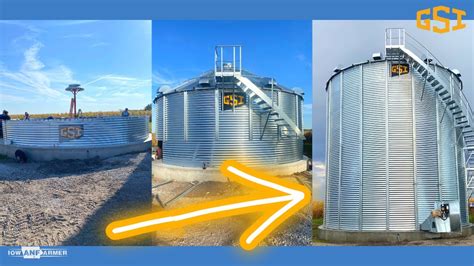 (2) 24,000 bushel, 36’ 7 ring wide butler <b>bins</b>. . Gsi grain bin floor installation